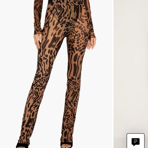 Good American Mesh Leopard Top and Pants NWT XL - Picture 2 of 4